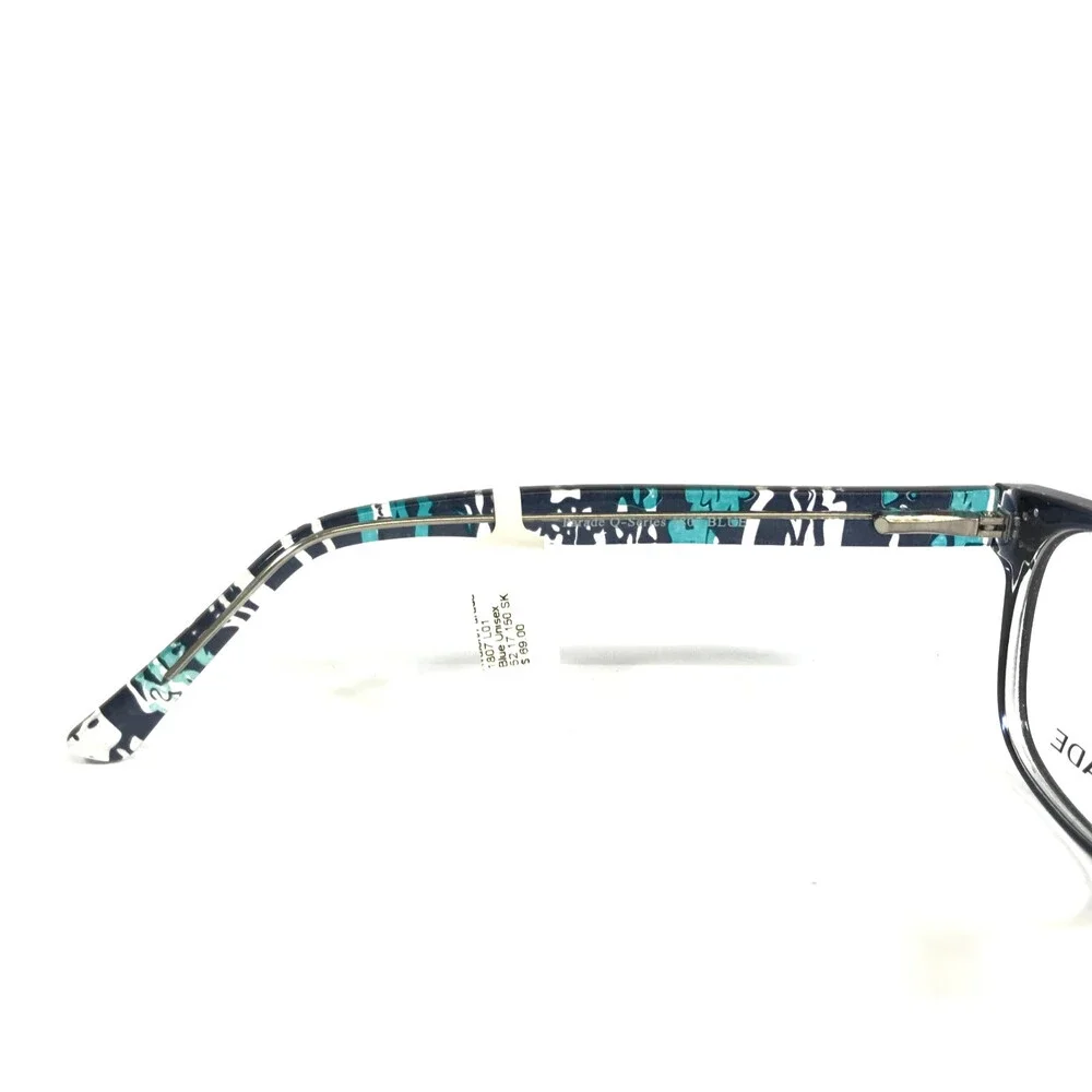 Parade Eyeglasses Frames Q-Series 1807 BLUE Clear Square Full Rim 52-17-150